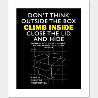 Outside the box - work humour Posters and Art